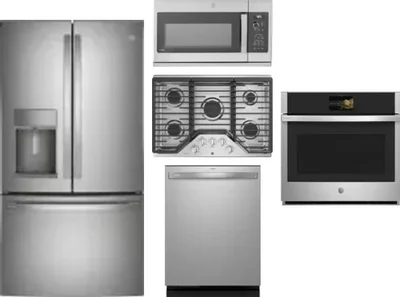 5 Piece Package Includes Refrigerator, Cooktop, Wall Oven, Microwave And Dishwasher
